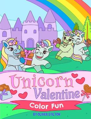 Book cover for Unicorn Valentine Color Fun