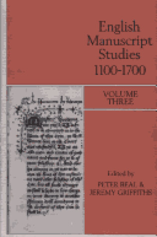 Cover of English Manuscript Studies 1100-1700