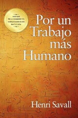 Cover of Por Un Trabajo Mas Humano (PB)