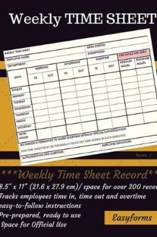 Cover of Weekly Time Sheets Series 1