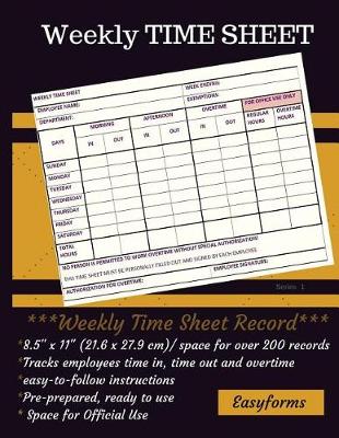 Book cover for Weekly Time Sheets Series 1