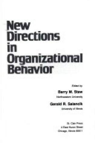 Cover of New Directions in Organizational Behaviour