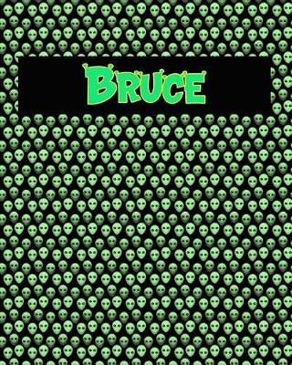 Book cover for 120 Page Handwriting Practice Book with Green Alien Cover Bruce