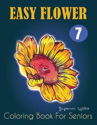 Book cover for Easy Flower Coloring Book for Seniors