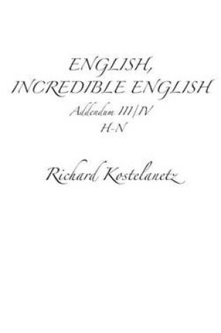 Cover of English, Incredible English Addendum III/IV