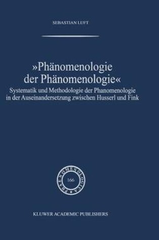 Cover of Phanomenologie Der Phanomenologie