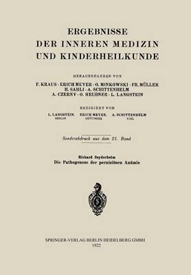 Cover of Die Pathogenese Der Pernizioesen Anamie