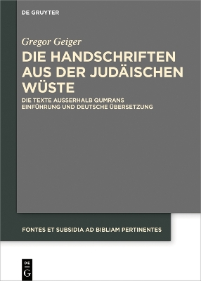 Book cover for Die Handschriften Aus Der Judaischen Wuste