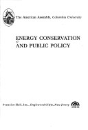 Cover of Energy Conservation and Public Policy