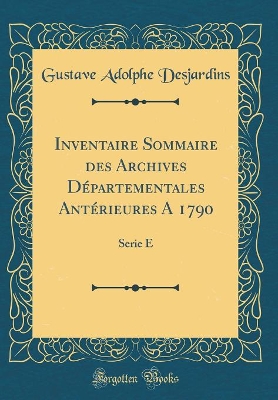 Book cover for Inventaire Sommaire Des Archives Departementales Anterieures a 1790