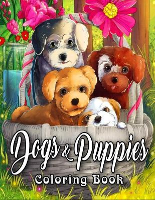 Book cover for Dogs and Puppies Coloring Book