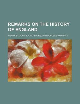 Book cover for Remarks on the History of England