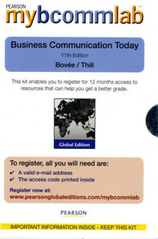 Cover of Access Card for Business Communication Today Global Edition