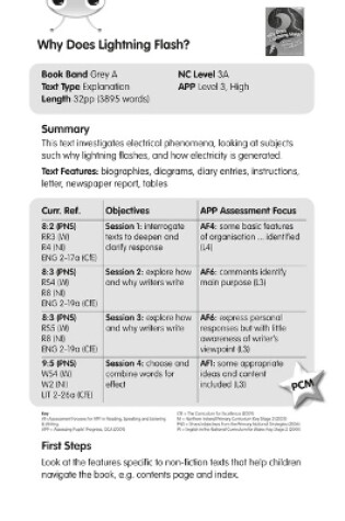 Cover of BC NF Grey A/3A Why Does Lightning Flash? Guided Reading Cards