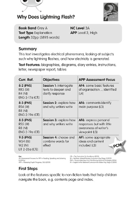 Cover of BC NF Grey A/3A Why Does Lightning Flash? Guided Reading Cards