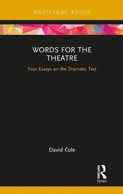 Book cover for Words for the Theatre