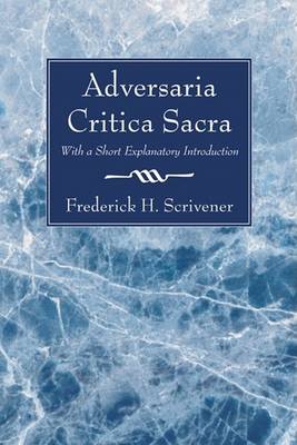 Cover of Adversaria Critica Sacra