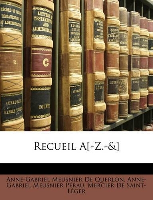 Book cover for Recueil A[-Z.-&]