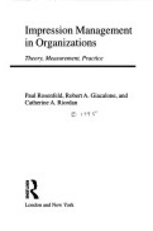 Cover of Impression Management in Organizations