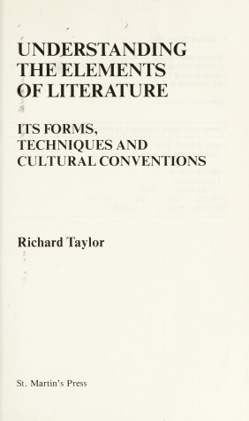 Book cover for Understanding the Elements of Literature