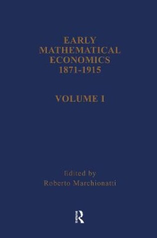 Cover of Early Mathematical Econ V1