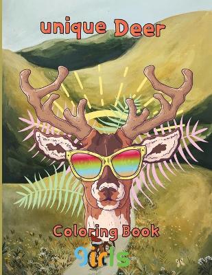 Book cover for Unique Deer Coloring book girls