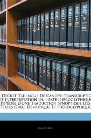 Cover of Le D Cret Trilingue de Canope