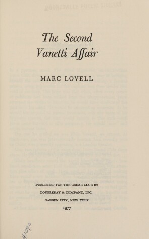 Book cover for The Second Vanetti Affair