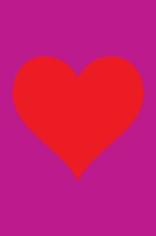 Cover of 100 Page Blank Notebook - Red Heart on Mauve