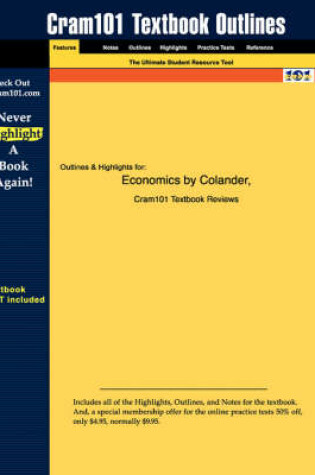 Cover of Studyguide for Economics by Colander, ISBN 9780072549027