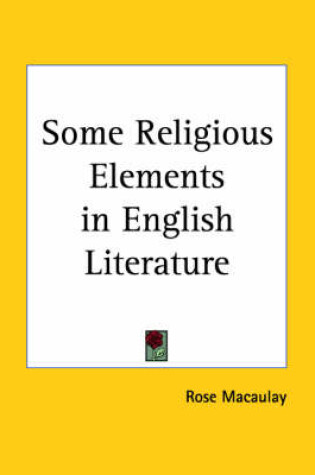 Cover of Some Religious Elements in English Literature (1931)