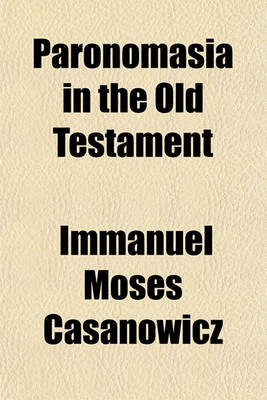 Book cover for Paronomasia in the Old Testament