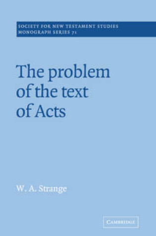 Cover of The Problem of the Text of Acts