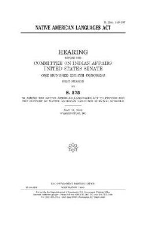 Cover of Native American Languages Act