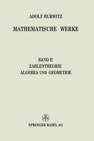 Cover of Mathematische Werke