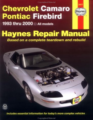 Book cover for Chevrolet Camaro & Pontiac Firebird Automotive Repair Manual