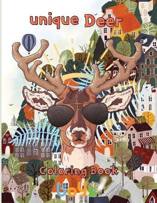 Book cover for Unique Deer Coloring book boys