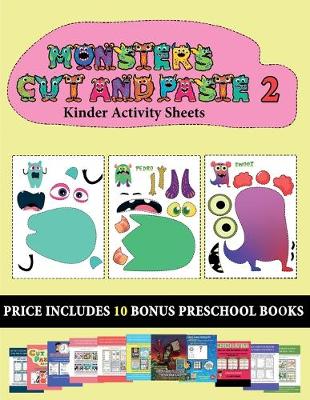 Cover of Kinder Activity Sheets (20 full-color kindergarten cut and paste activity sheets - Monsters 2)