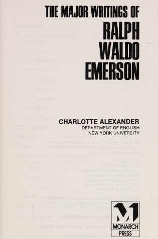 Cover of Major Writings of Ralph Waldo Emerson