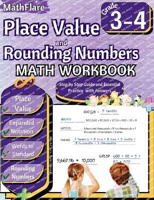 Book cover for Place Value and Expanded Notations Math Workbook 3rd and 4th Grade