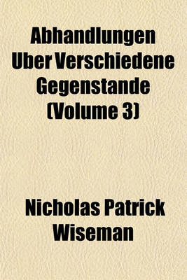 Book cover for Abhandlungen Uber Verschiedene Gegenstande (Volume 3)