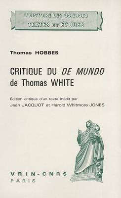 Cover of Critique Du de Mundo de Thomas White