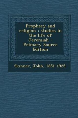 Cover of Prophecy and Religion