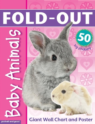 Book cover for Fold-Out Poster Sticker Book: Baby Animals