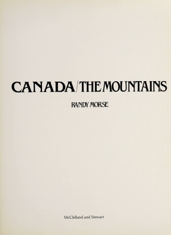 Book cover for Canada's Mountains