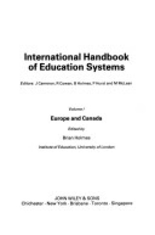 Cover of International Handbook of Education Systems