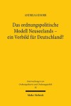 Book cover for Das ordnungspolitische Modell Neuseelands - ein Vorbild für Deutschland?