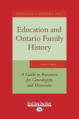 Cover of Education and Ontario Family History