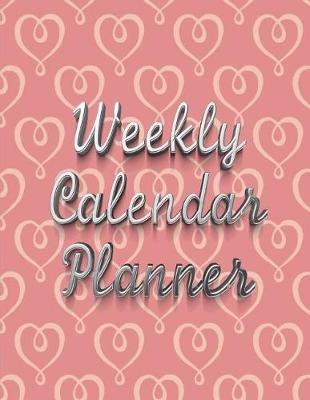 Book cover for Weekly Calendar Planner - 70 Weeks - (8.5 X 11) - Pink, White Heart Design