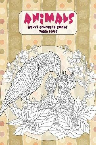 Cover of Adult Coloring Books Thick Lines - Animals